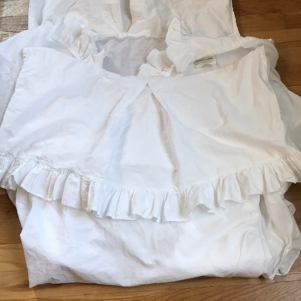 Pottery Barn Kids White Ruffle Crib Skirt